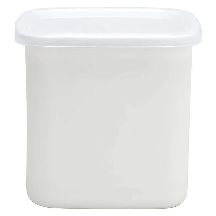 Premium Enamel Square Food Containers With Lid - Noda Horo White Series-Kiichin - The #1 Place for Japanese Goods in Your Hand!