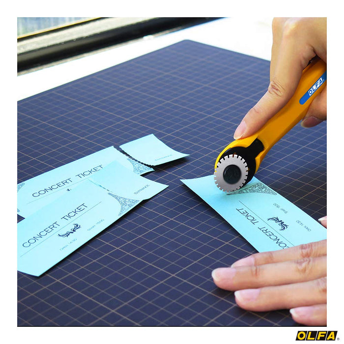 Olfa Perforated Rotary 28 235B Black Yellow Silver-Kiichin - The #1 Place for Japanese Goods in Your Hand!