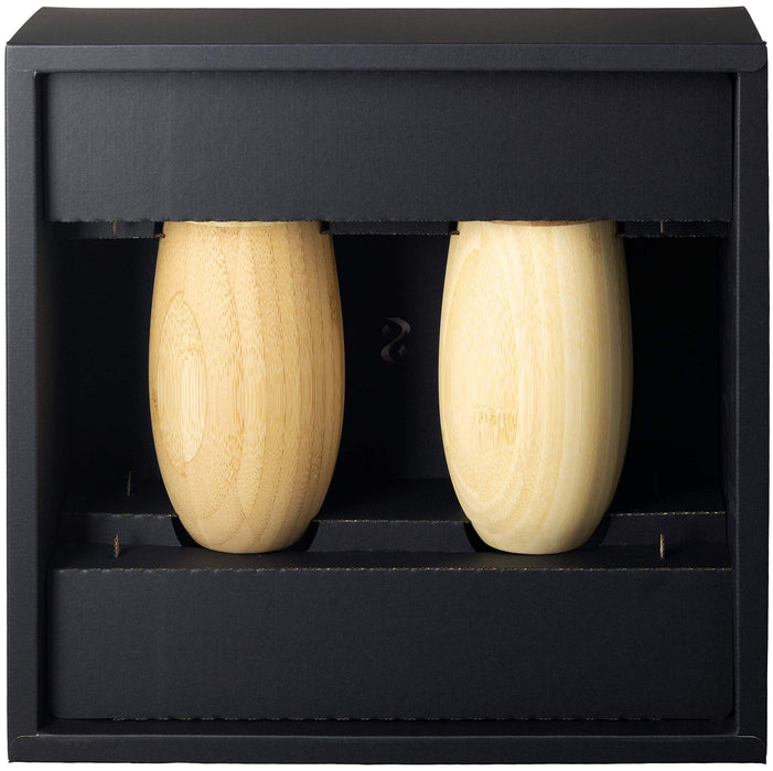 Riveret Japan Cocoon Tumbler Set - 330ml, Bamboo, Dishwasher Safe - White/Brown-Kiichin - The #1 Place for Japanese Goods in Your Hand!