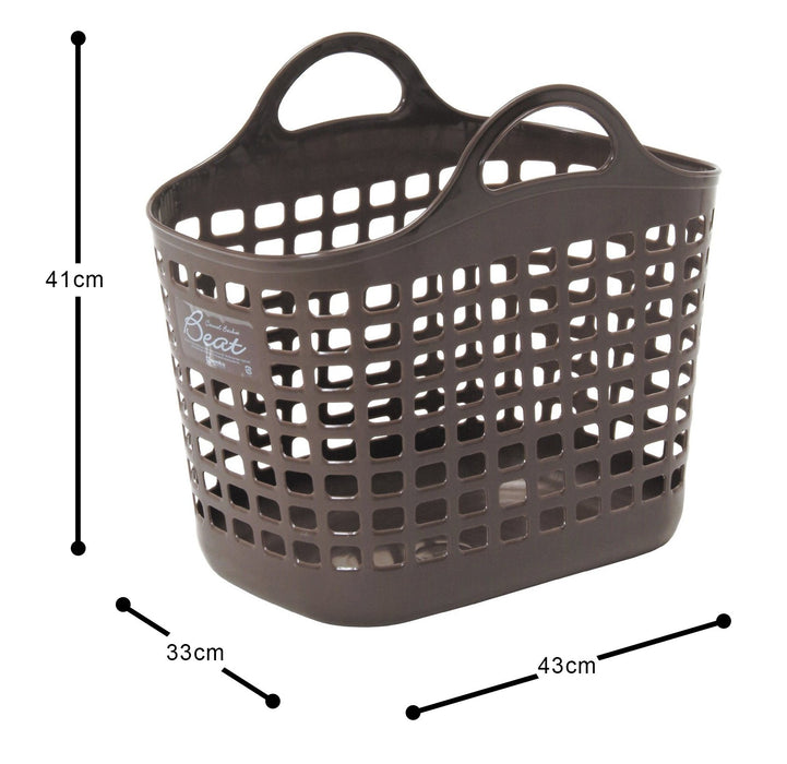 Sanko Plastic Laundry Basket No.1 - Brown, Made in Japan-Kiichin - The #1 Place for Japanese Goods in Your Hand!