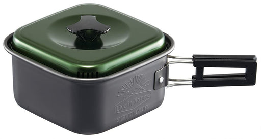 Skater Aluminum Square Pot Ramen Cooker 1.2L Anc1-A Green Outdoor Camping-Kiichin - The #1 Place for Japanese Goods in Your Hand!