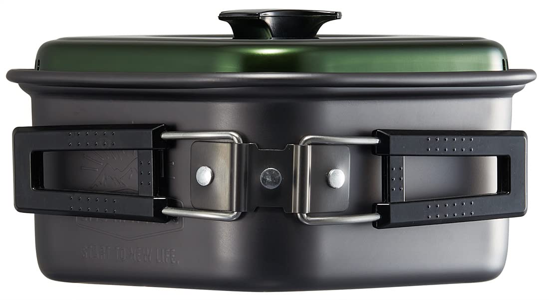 Skater Aluminum Square Pot Ramen Cooker 1.2L Anc1-A Green Outdoor Camping-Kiichin - The #1 Place for Japanese Goods in Your Hand!