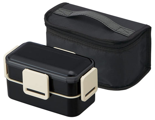Skater 2 Tier Lunch Box Black 850ml Japan KCPFLW9AG_573422 w/Cooling Bag-Kiichin - The #1 Place for Japanese Goods in Your Hand!