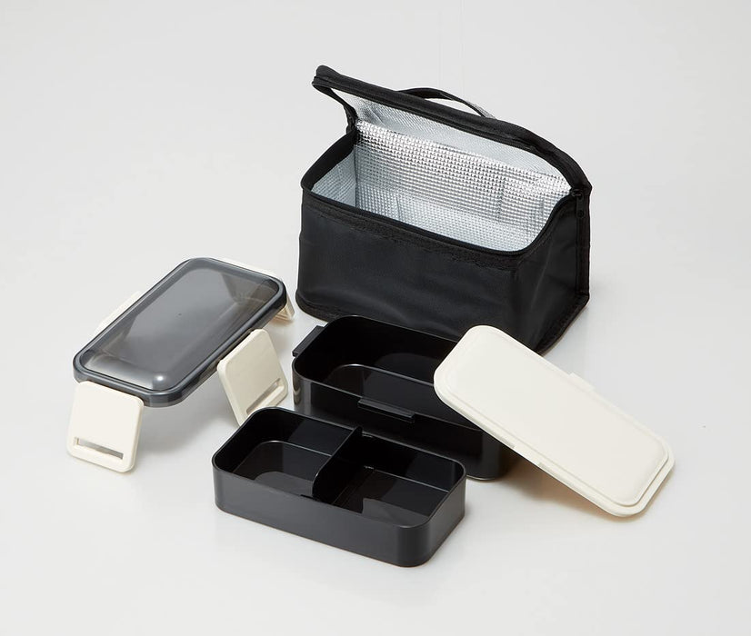 Skater 2 Tier Lunch Box Black 850ml Japan KCPFLW9AG_573422 w/Cooling Bag-Kiichin - The #1 Place for Japanese Goods in Your Hand!