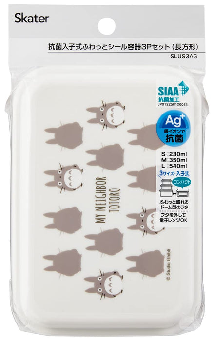 Skater Japan Antibacterial Seal Container 3P Set - My Neighbor Totoro Ghibli Slus3Ag-A-Kiichin - The #1 Place for Japanese Goods in Your Hand!