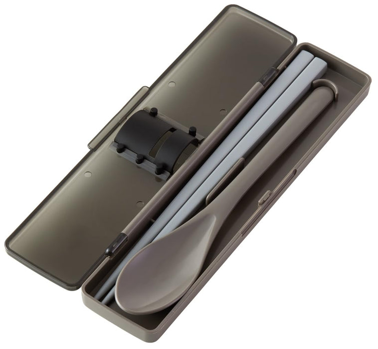 Skater CCS45SAAG-A 21cm Antibac Chopsticks & Spoon Set Charcoal Gray-Kiichin - The #1 Place for Japanese Goods in Your Hand!
