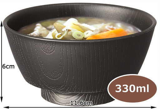 Skater Wood Grain Soup Bowl 330ml Black Japan NBLS2-Kiichin - The #1 Place for Japanese Goods in Your Hand!