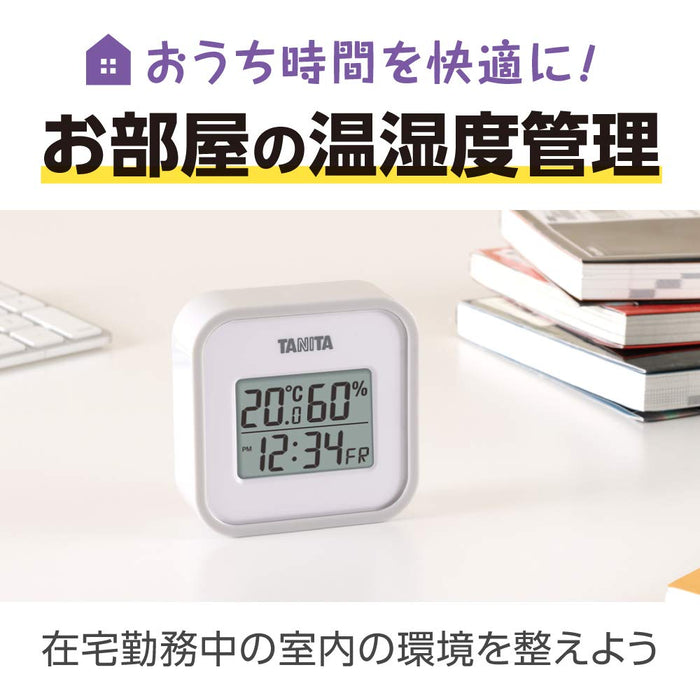 Tanita Tt-558Gy Digital Wall Clock Calendar - Temperature & Humidity Monitor-Kiichin - The #1 Place for Japanese Goods in Your Hand!