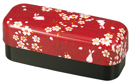 Tatsumiya Sakura Usagi Japanese Bento Box - Red 18.8X7.5X7-Kiichin - The #1 Place for Japanese Goods in Your Hand!