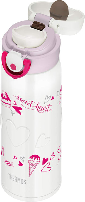 Thermos Jnr-400 White Vacuum Insulated Water Bottle 400ml-Kiichin - The #1 Place for Japanese Goods in Your Hand!