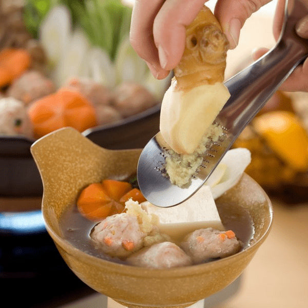 Tsuboe Japan Stainless Steel Curved Grater - Premium Quality Standing Grater-Kiichin - The #1 Place for Japanese Goods in Your Hand!