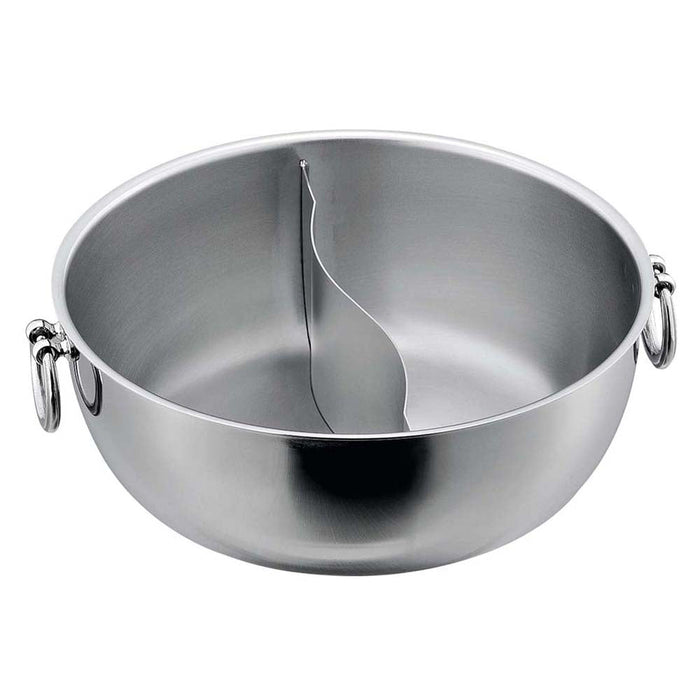 Wadasuke 30cm Stainless Steel Induction Shabu Shabu Hot Pot with Divider-Kiichin - The #1 Place for Japanese Goods in Your Hand!