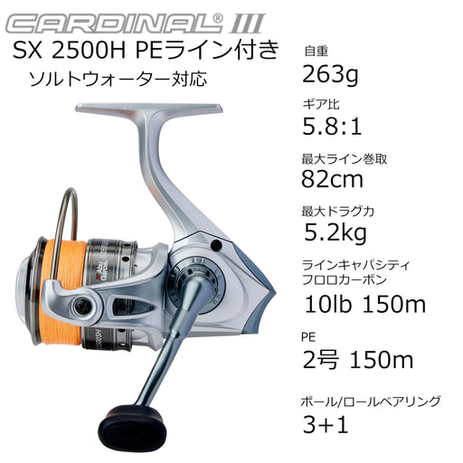 Abu Garcia Cardinal III SX2500H Spinning Reel with PE Line & Spare Spool Included-Kiichin - The #1 Place for Japanese Goods in Your Hand!