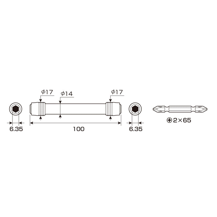 Anex Heavy Duty Long 100mm Electric Bit Holder Anex ALHP-100 Tool-Kiichin - The #1 Place for Japanese Goods in Your Hand!