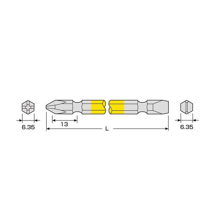 Anex Color Bit Double-Head Combi +2/-6X150 Set of 2 Acpm-2150 Tool-Kiichin - The #1 Place for Japanese Goods in Your Hand!