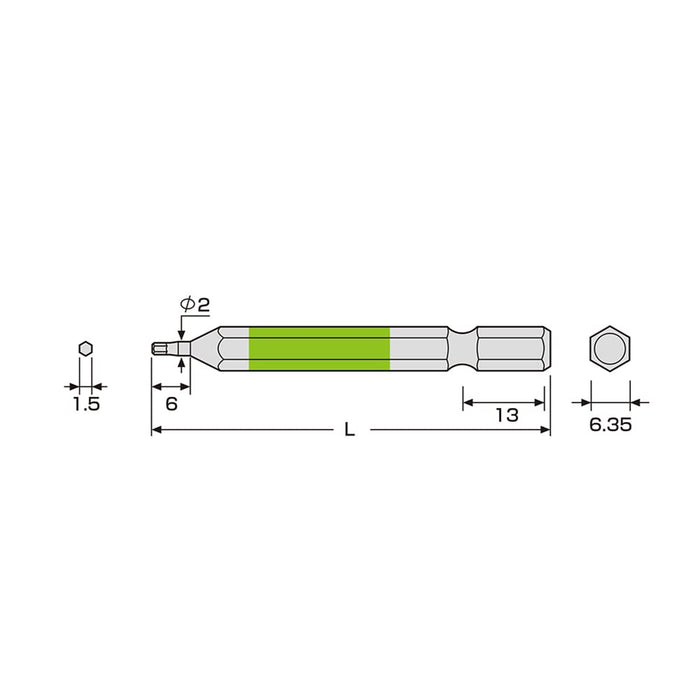 Anex 1.5mm x 65 Hexagonal Wrench Single-Head Width Tool Achx-1565-Kiichin - The #1 Place for Japanese Goods in Your Hand!