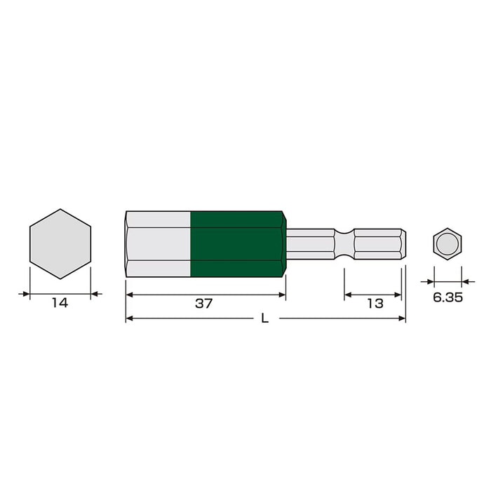 Anex Hexagonal Wrench Single Head 14mm x 65mm Achx-1465 Tool-Kiichin - The #1 Place for Japanese Goods in Your Hand!