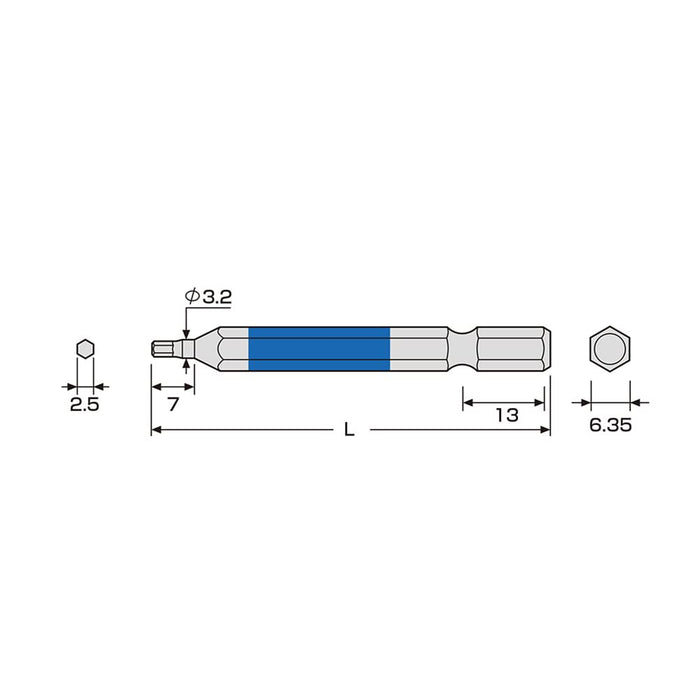 Anex Hexagonal Wrench Single Head 2.5mm Width 150mm Annex Tool (Anex)-Kiichin - The #1 Place for Japanese Goods in Your Hand!