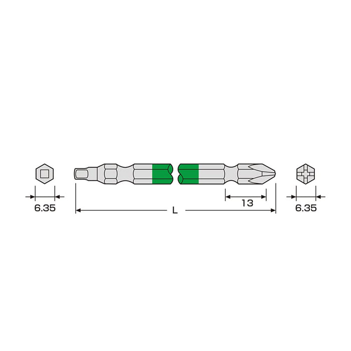 Anex Double-Headed Combination Square Plus Bit Set #3 +2 X 65 Set of 2-Kiichin - The #1 Place for Japanese Goods in Your Hand!