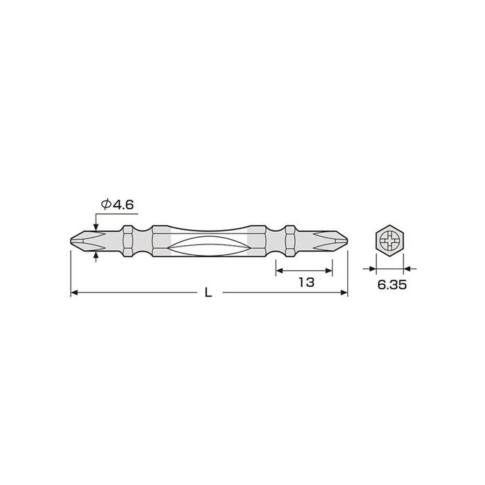Anex Torsion Bit Double-Head Slim +2X110 Set of 2 Tools ACTM-2110-Kiichin - The #1 Place for Japanese Goods in Your Hand!