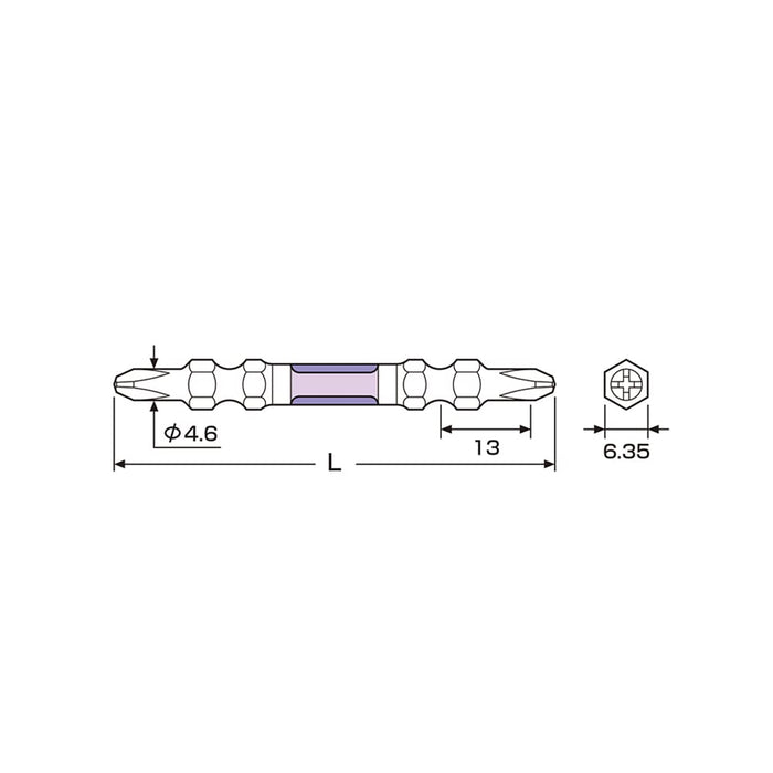 Anex Dragon Tough Bit Double Headed Slim +1 X 65 Set of 2 - Anex Tool Arts-1065-Kiichin - The #1 Place for Japanese Goods in Your Hand!