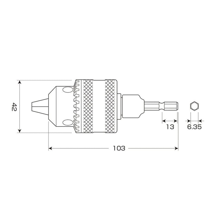 Anex Drill Chuck with Key 1.5-13mm AKL-280-Kiichin - The #1 Place for Japanese Goods in Your Hand!