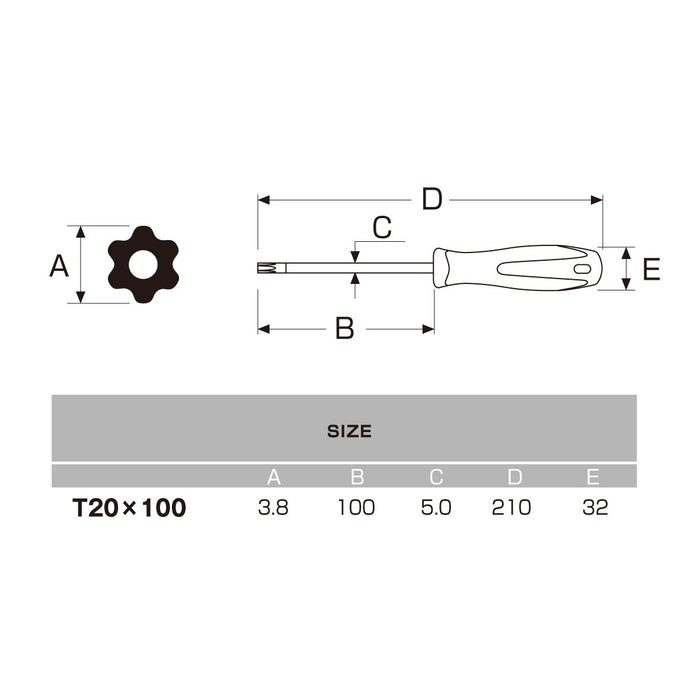 Anex Driver Hex Lobe T20X100-Anex No.6300 Tool by Anex Brand-Kiichin - The #1 Place for Japanese Goods in Your Hand!