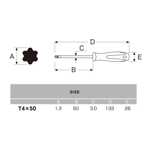 Anex No. 6300 Annex Tool T4X50 Driver Hexlobe without Hole-Kiichin - The #1 Place for Japanese Goods in Your Hand!