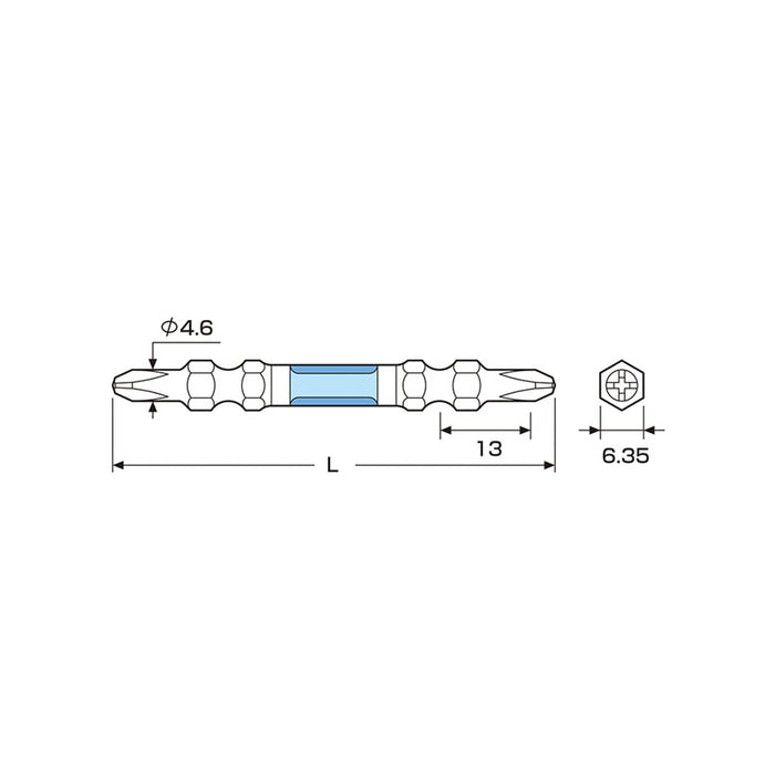 Anex Double-Head Ryutyo Bit Set Slim Plated Finish 2X85 - Set of 2-Kiichin - The #1 Place for Japanese Goods in Your Hand!