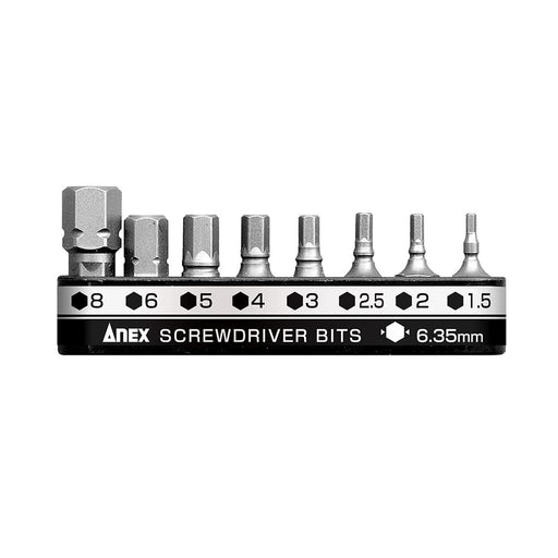 Anex Ultra Short Bit Hex Wrench Set of 8 with Holder 1.5-8mm - AK-51P-B8H1-Kiichin - The #1 Place for Japanese Goods in Your Hand!