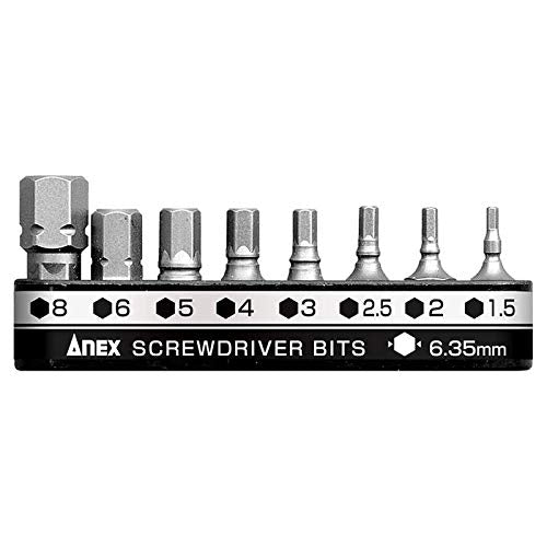 Anex Ultra Short Bit Hex Wrench Set of 8 with Holder 1.5-8mm - AK-51P-B8H1-Kiichin - The #1 Place for Japanese Goods in Your Hand!