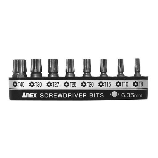 Anex Ultra Short Bit Hexlobe with Holder Set of 8 (T8-T40) AK-51P-B8T Tool-Kiichin - The #1 Place for Japanese Goods in Your Hand!