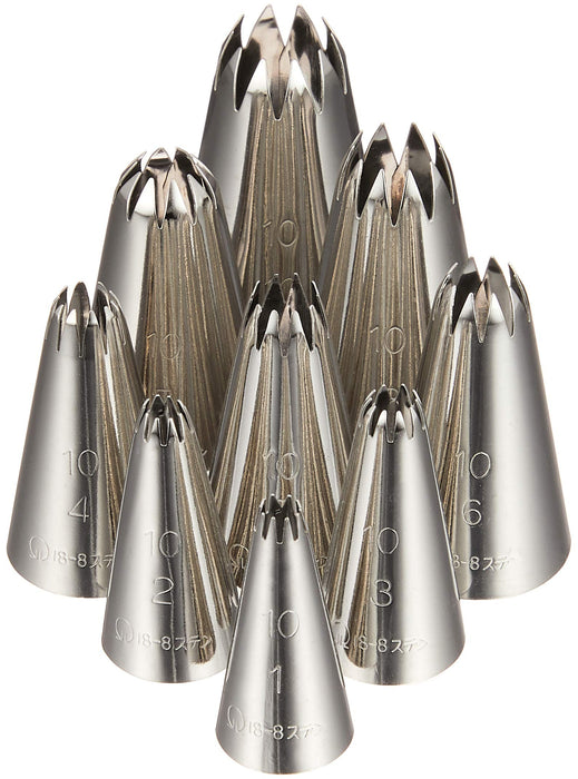 Endo Shoji 18-8 Stainless Steel Flower Tip Set 9 Pcs Made in Japan-Kiichin - The #1 Place for Japanese Goods in Your Hand!