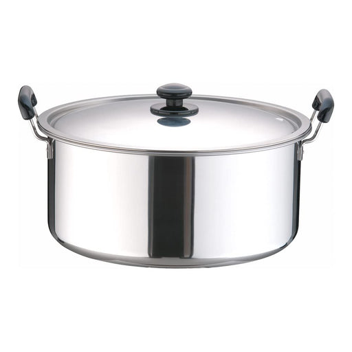 Endo Shoji 39cm Induction-Compatible Pot with Lid - Durable Stainless Steel-Kiichin - The #1 Place for Japanese Goods in Your Hand!