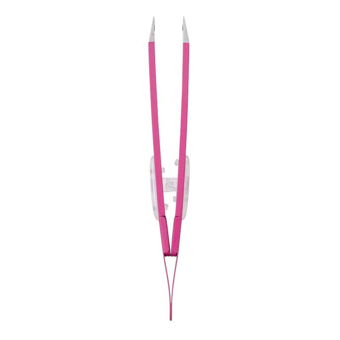 Green Bell Craftsmanship Tweezers Angled Tip Rose Slip-Free Pulls