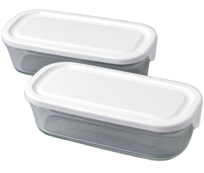 Iwaki Japan 500Ml White Glass Pack & Range Box Set (2) - Skc3246-W2-Kiichin - The #1 Place for Japanese Goods in Your Hand!