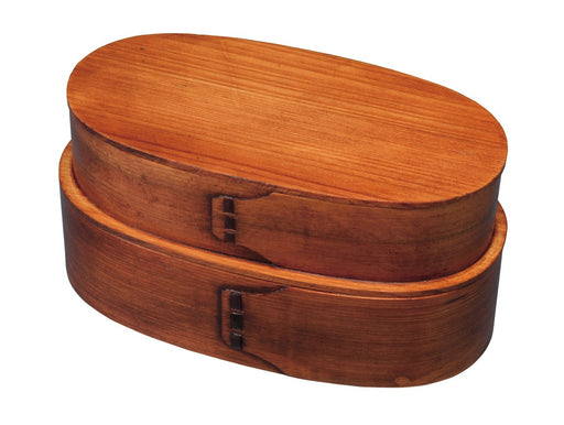 Large Two-Tiered Bent Wood Lunch Box for Students by Yamaya Lacquerware Shop-Kiichin - The #1 Place for Japanese Goods in Your Hand!
