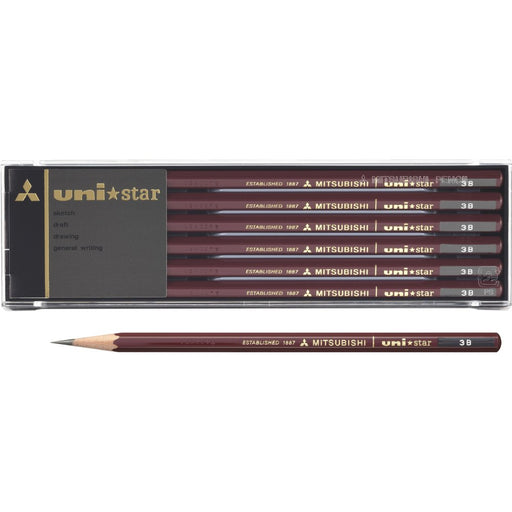 Mitsubishi Pencil Unistar 3B - Pack of 12 Superior Quality Pencils-Kiichin - The #1 Place for Japanese Goods in Your Hand!