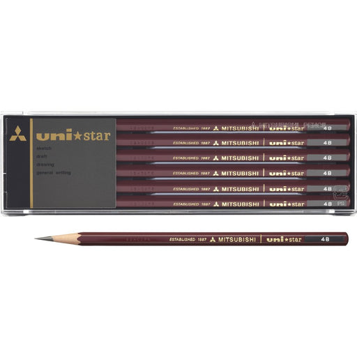 Mitsubishi Pencil Unistar 4B Pack of 12 - Premium Quality Mitsubishi Pencils-Kiichin - The #1 Place for Japanese Goods in Your Hand!