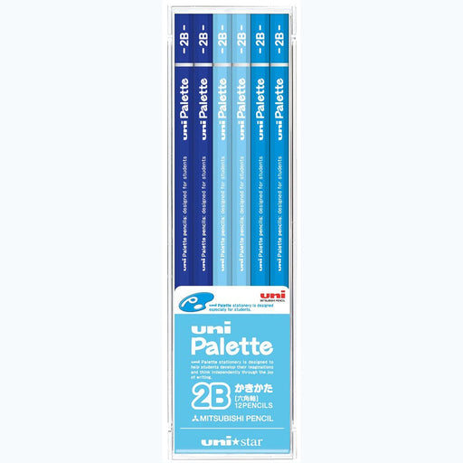 Mitsubishi Pencil Unistar 2B Drawing Pastel Blue Pencils Uni Palette 1 Dozen-Kiichin - The #1 Place for Japanese Goods in Your Hand!