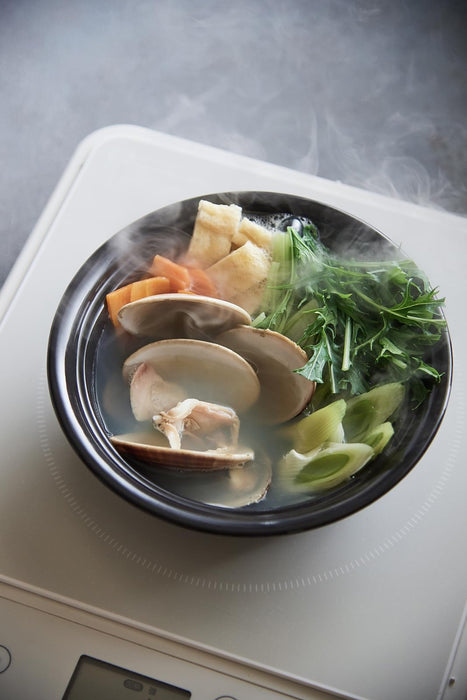 Noda Horo Ko-19Bk: Small Enamel Pot for One-Person Ramen/Udon Japan-Made