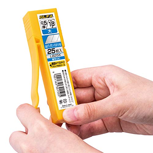 Olfa Large Replacement Cutter Blades LB25K 25-Piece Set with Case and Clip-Kiichin - The #1 Place for Japanese Goods in Your Hand!