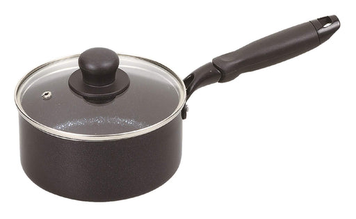 Pearl Metal 16cm IH Compatible Saucepan with Glass Lid Midnight Marble-Kiichin - The #1 Place for Japanese Goods in Your Hand!