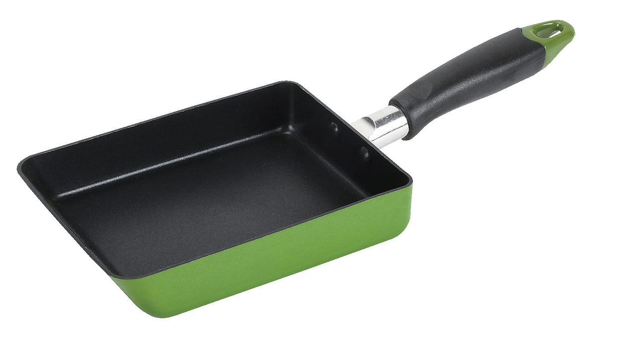 Pearl Metal Waco Tamagoyaki Pan 13x18 cm Green Fluorine-Coated IH Compatible-Kiichin - The #1 Place for Japanese Goods in Your Hand!