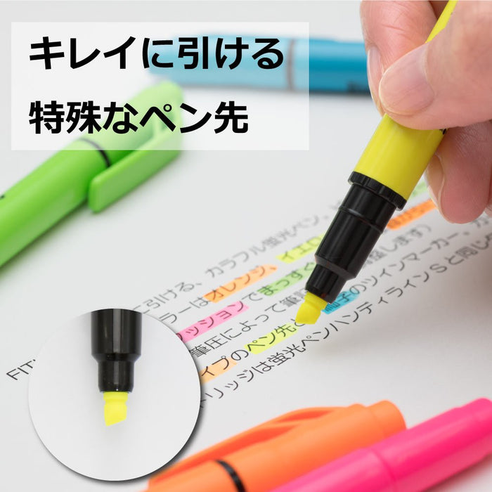 Pentel 5-Piece Highlighter Fit Line Set Vibrant 5-Color Assortment-Kiichin - The #1 Place for Japanese Goods in Your Hand!
