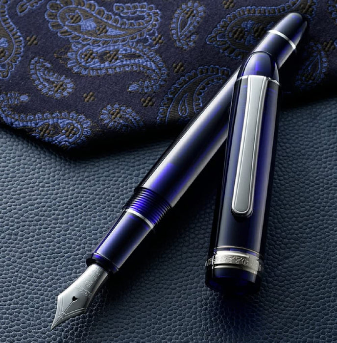 Platinum Pen 3776 Century Chartres Blue Fountain Pen Double Bold with Love Kanji Sticker-Kiichin - The #1 Place for Japanese Goods in Your Hand!