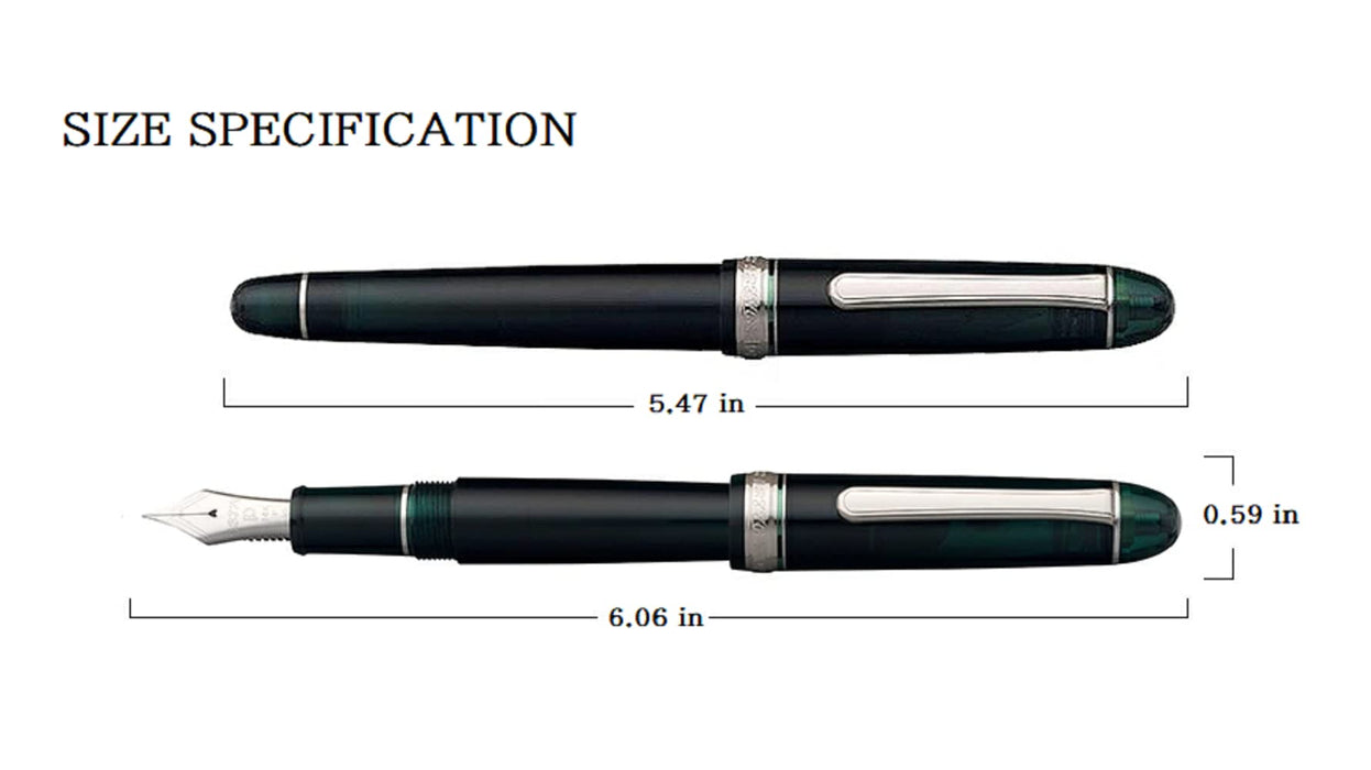 Platinum Pen 3776 Century Chartres Blue Fountain Pen Double Bold with Love Kanji Sticker-Kiichin - The #1 Place for Japanese Goods in Your Hand!