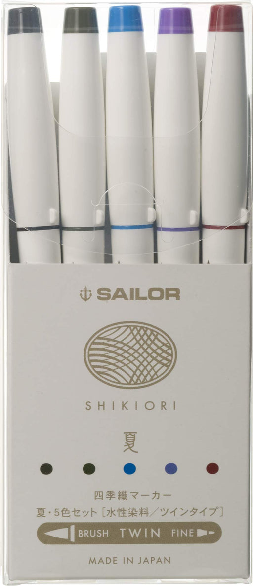 Sailor Fountain Pen Four Seasons Summer 5-Color Set Water-Based Marker 25-5101-002-Kiichin - The #1 Place for Japanese Goods in Your Hand!