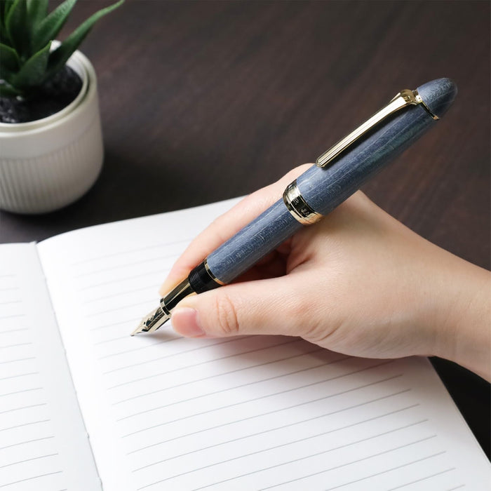 Sailor Fountain Pen Hard Maple Indigo Medium Fine 21K Gold Nib 10-7830-340