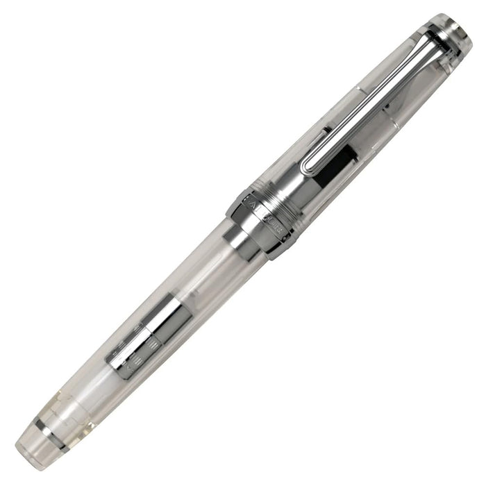 Sailor Fountain Pen Professional Gear Slim Silver Music Nib Demonstrator